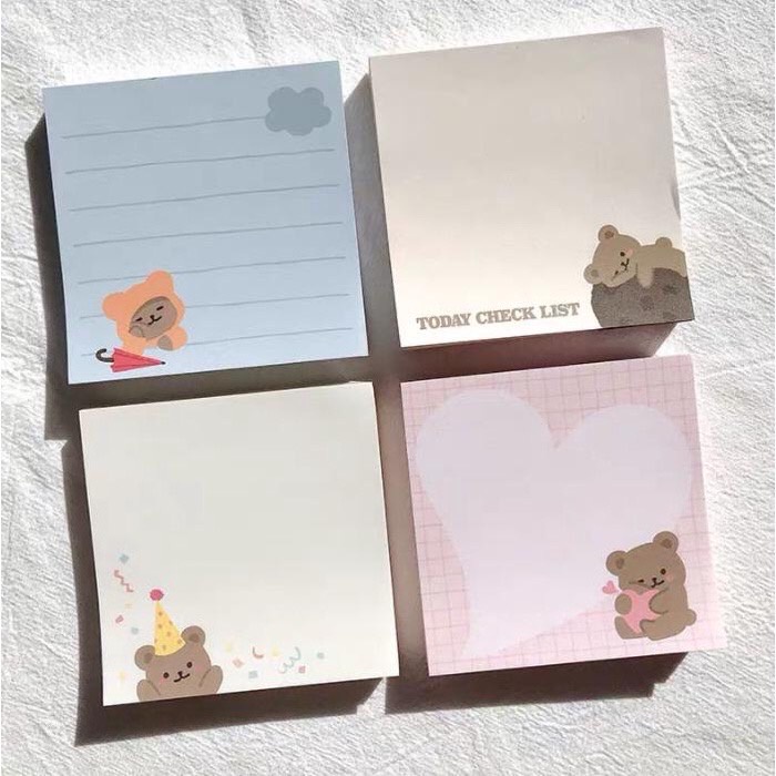 

1341 MEMO PAD DAILY BEAR Memo Note Paper Notepad / Memo / Sticky Notes / Stiki Note / Stationery Korea / Stationary / Alat Tulis Import