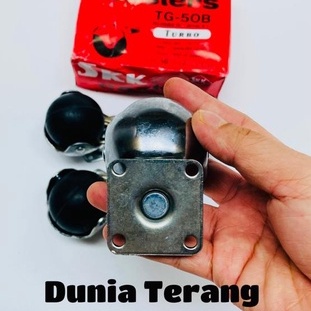 1 BIJI - Roda Karet SKK TG - Roda SKK-TG50B Bulat Skrup - Roda Kursi 50mm 2in - Roda Casters SKK Turbo Merah