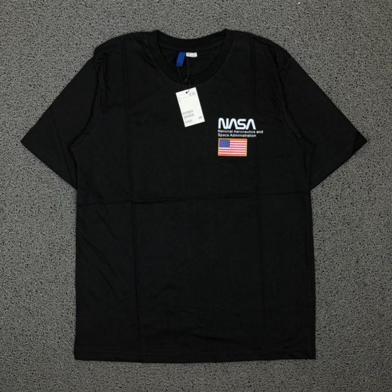 TSHIRT KAOS BAJU NASA FLAG HITAM LIKE ORI