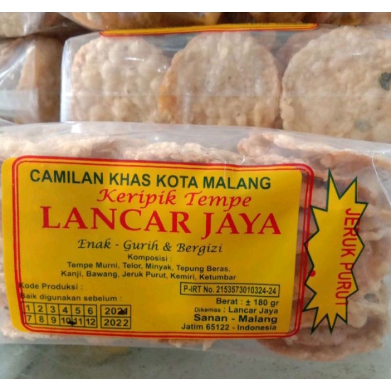 

Keripik Tempe Original/Jeruk Purut "Lancar Jaya