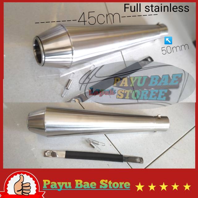 Knalpot Japstyle retro cafe racer muffler 50mm Scorpio Megapro Gl Pro Verza Cb Tiger Gpx legend 150 