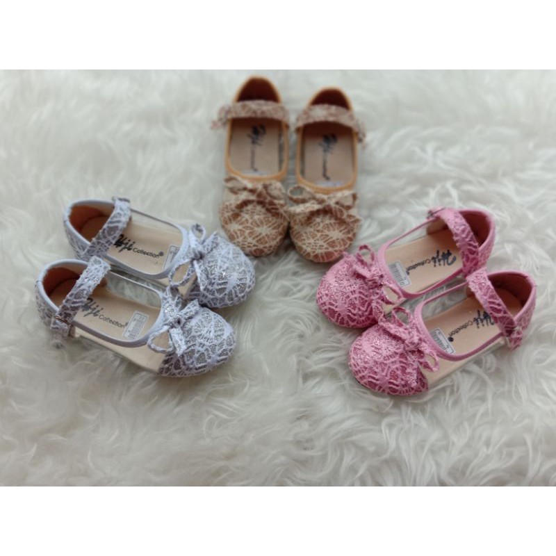 sepatu flat shoes kaca brukat anak perempuan size 22-25