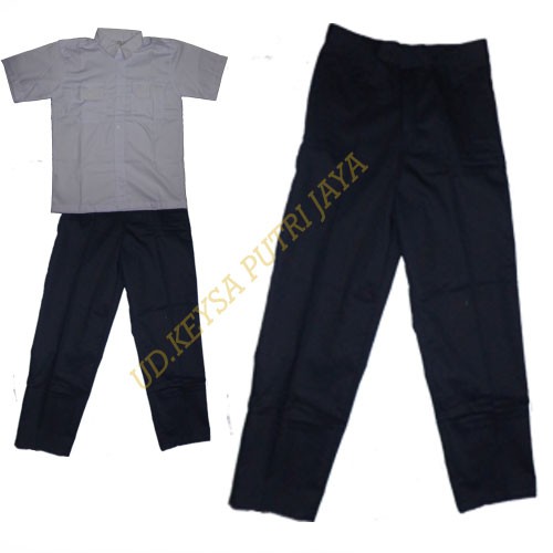 BAJU CASUAL FORMAL  - Seragam PDH SECURITY/SATPAM Biru Putih