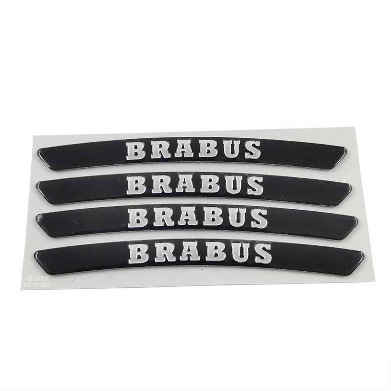 4pcs Stiker Emblem / Badge Logo Brabus Bahan Aluminum Untuk Dekorasi Ban Mobil Mercedes Brabus