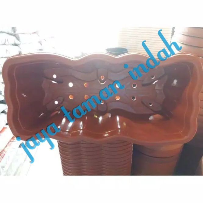 pot panjang warna coklat/pot tanaman hias coklat