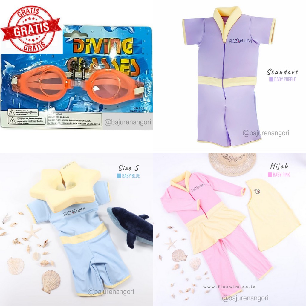 Baju Renang Anak Mengapung FLOSWIM GOSWIM GRATIS KACAMATA Baju Renang Anak Mengapung FLOSWIM GOSWIM GRATIS KACAMATA