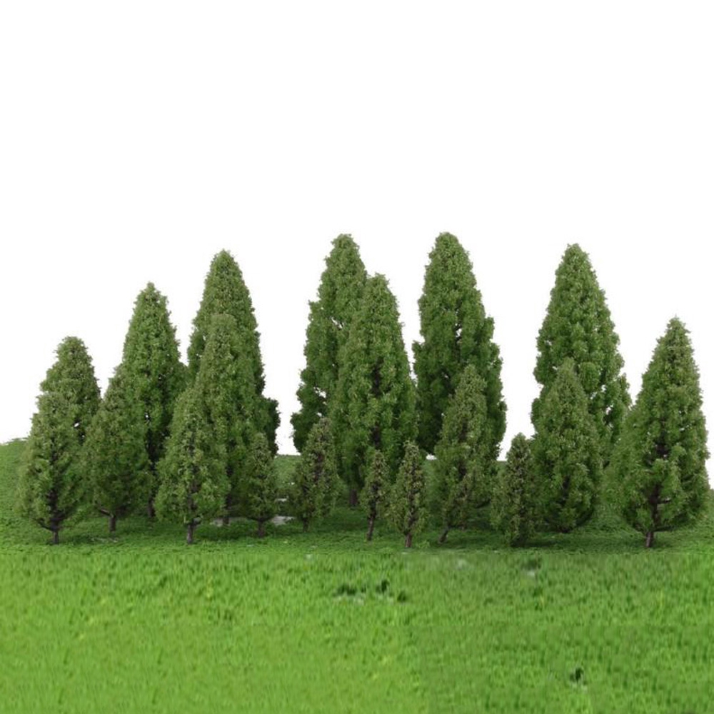 20Pcs Miniatur  Pohon Natal Bahan Plastik Warna  Hijau  1 