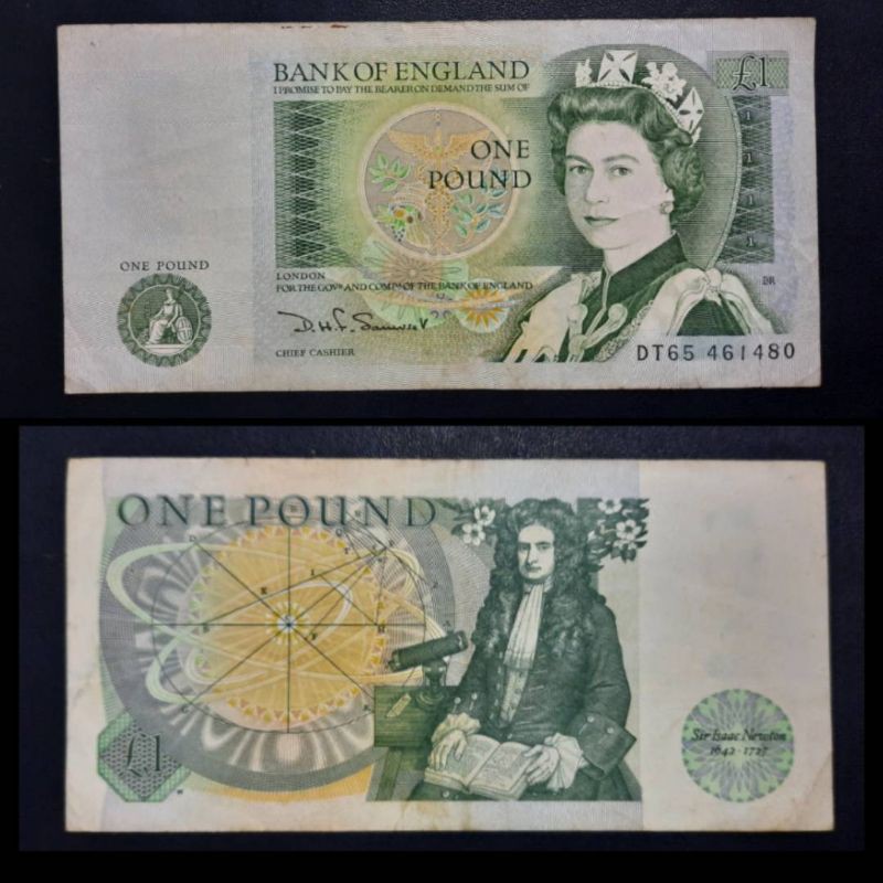 UANG INGGRIS ENGLAND 1 POUND 1981 FINE CIRCULLATED QUEEN ELIZABETH II