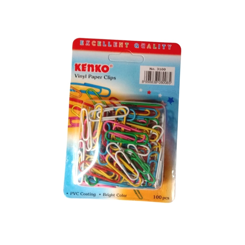 

Klip Vinyl Paper Clips isi 100pcs Kertas Warna Warni Penjepit Buku