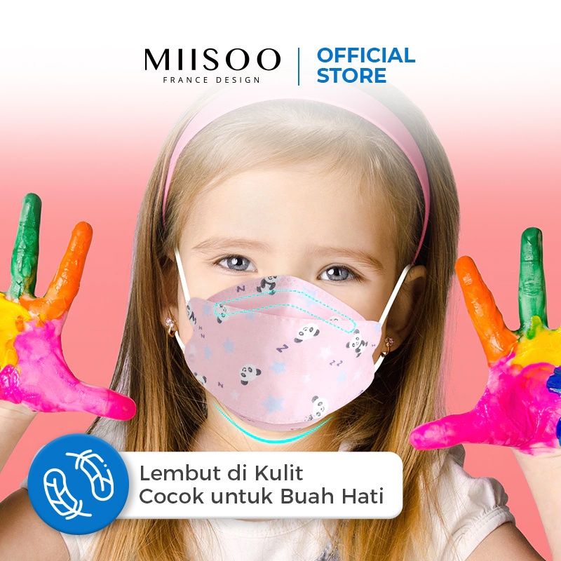 MIISOO Disposable Mask EVO Anak Motif N95 KN95 BFE 95% Masker