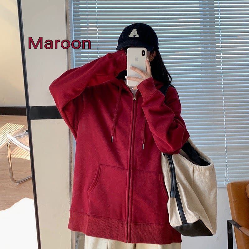 Jaket Wanita - SONYA ZIPPER XXL Sweater Wanita Jaket Hoodie Wanita Bahan Fleece Size XXL-1