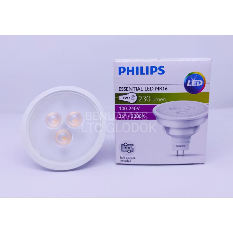 PHILIPS MR16 3watt 220volt LAMPU LED TUSUK MR16 3W