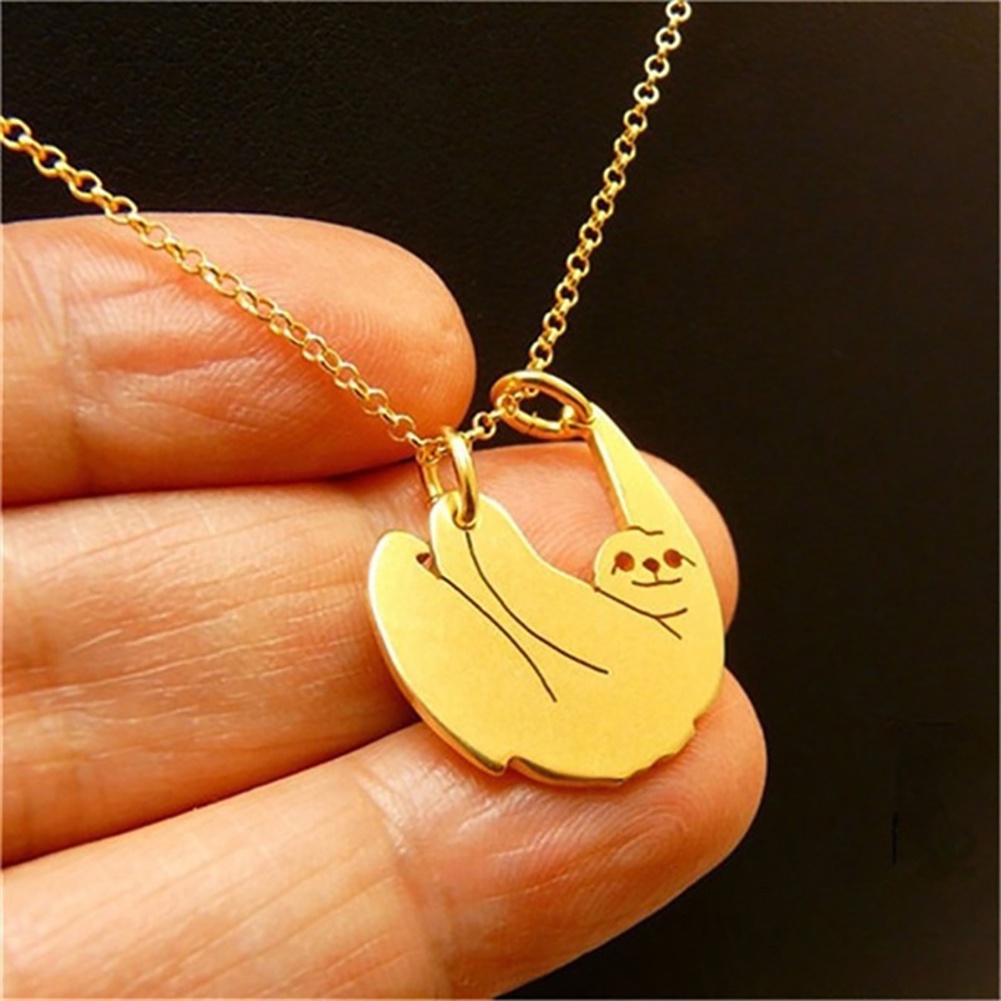 Hu Hu Hu Hu Hu Alat Bantu Pasang Kacamata♡ Kalung Rantai Panjang Dengan Liontin Kartun Sloth Untuk Unisex