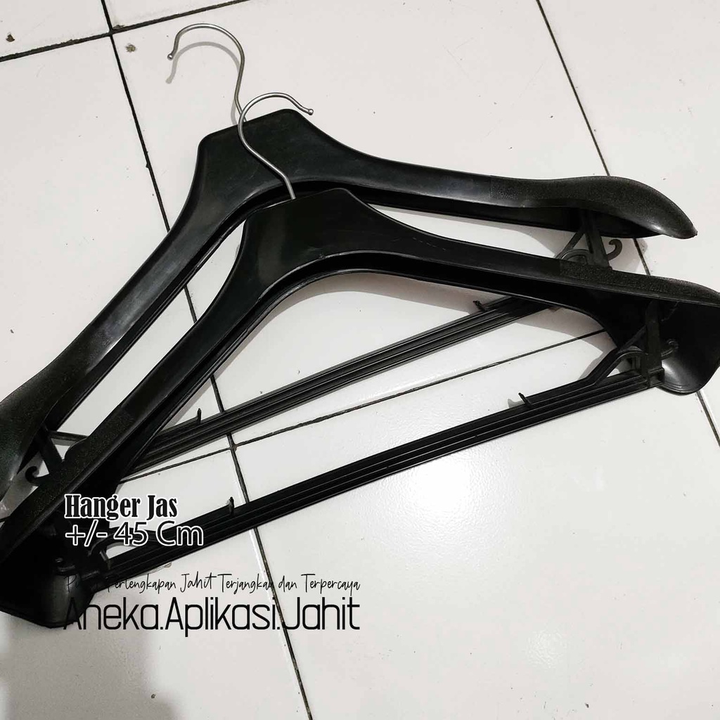 1 BIJI HANGER JAS HITAM / HANGER JAS JUMBO +/- 45 CM