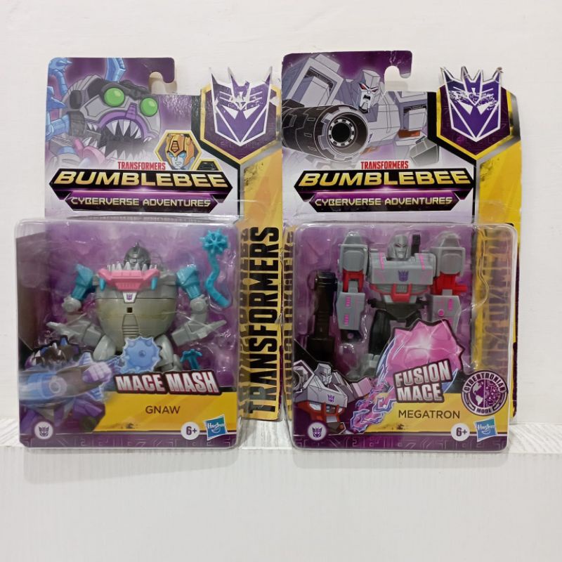 ori original hasbro transformers bumblebee cyberverse adventures cybertronian mode robot mace mash gnaw fusion mace megatron mainan anak cowok laki boy toy toys boys gift hadiah kado ultah hero superhero action figure transformer