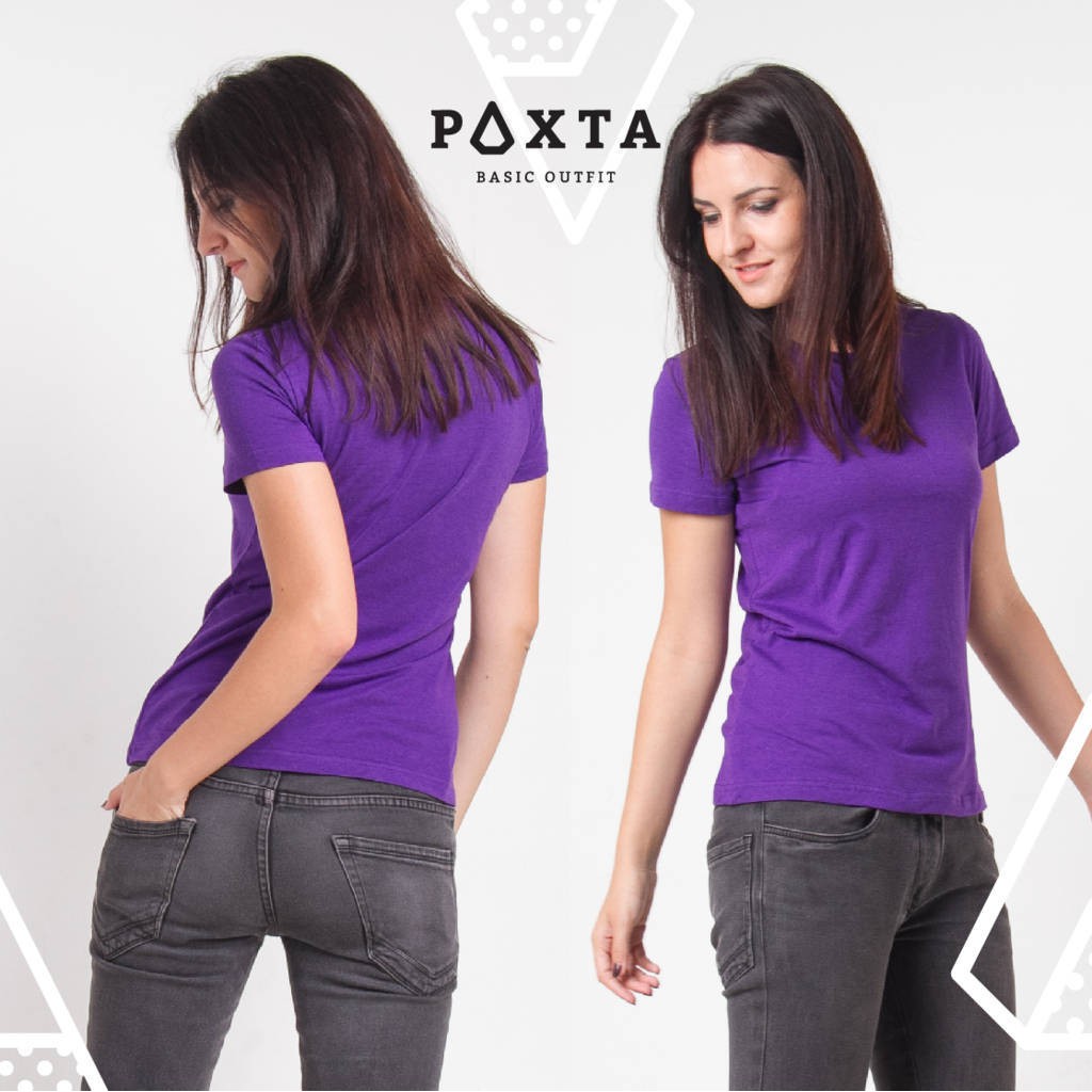 BASIC CREW NECK DARK PURPLE - Kaos Tshirt UNGU cewek cowok pria wanita Free Ongkir - PAXTA TEES