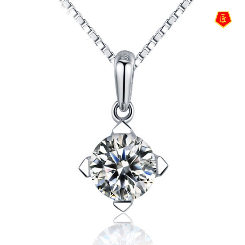 [Ready Stock]Glory Heart Pendant Crystal Necklace Women's Korean Fashion Accessories