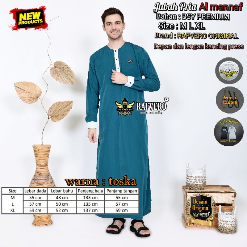 Jubah Pria - Jubah Pria Al Mannaf ORIGINAL RAFVERO - Jubah Pria Terbaru