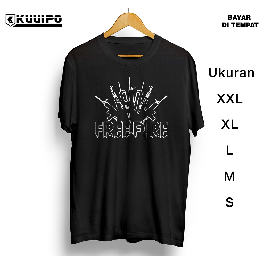 kaos FF Gun / Baju Gamers / Pakaian Gamer game gaming / Free Fire / FF