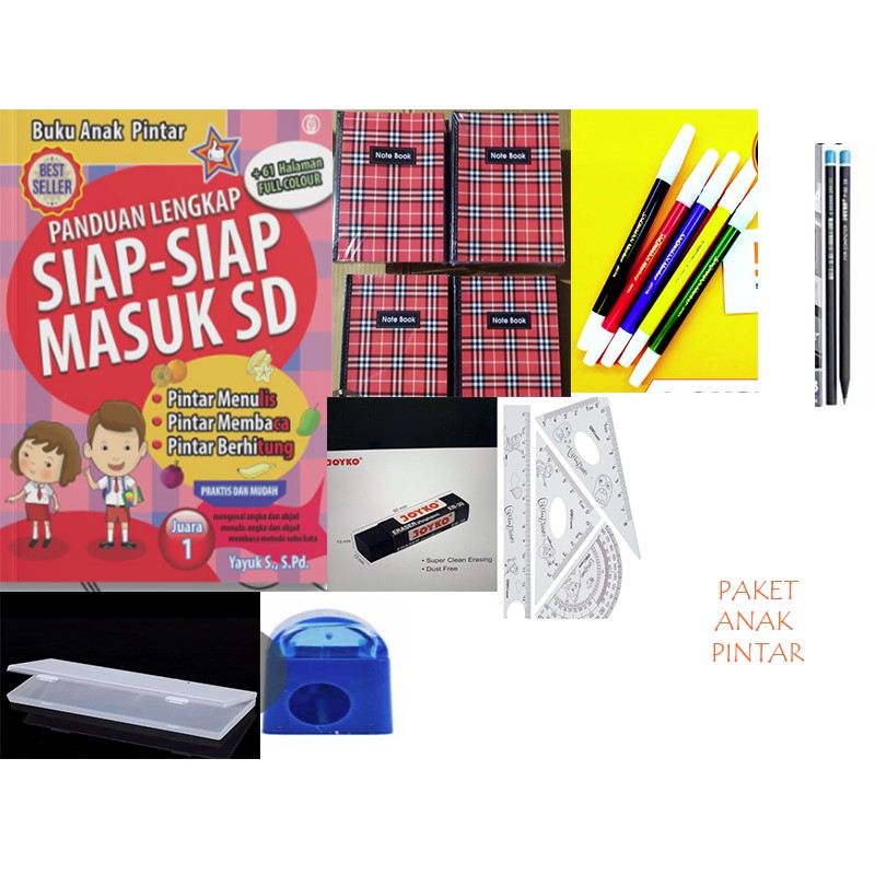 

PAKET MURAH - BUKU SIAP-SIAP MASUK SD + ALAT TULIS LENGKAP+ FREE BUBBLE WRAP