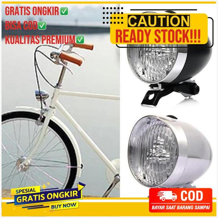 Lampu Depan Sepeda Led Model Klasik Ontel Vintage