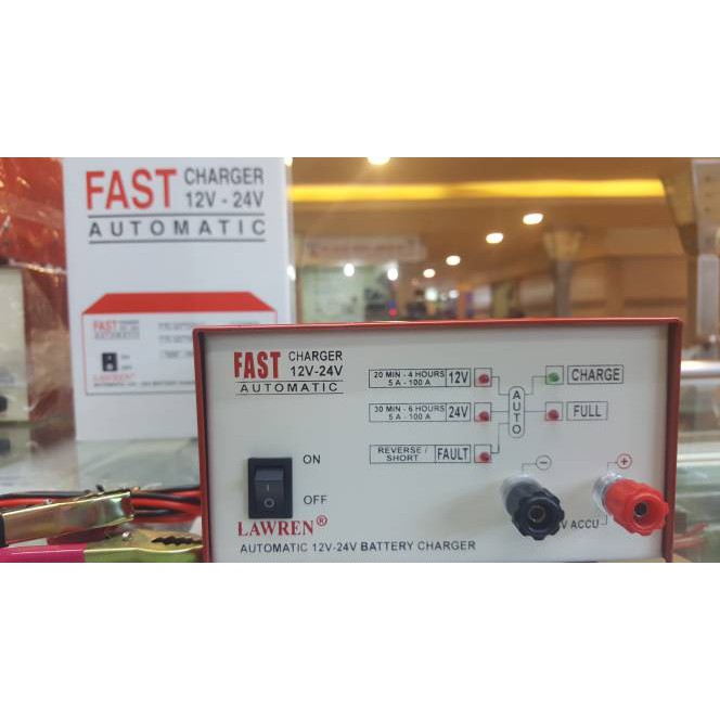 Fast Charger Aki Lawren 12V 24V