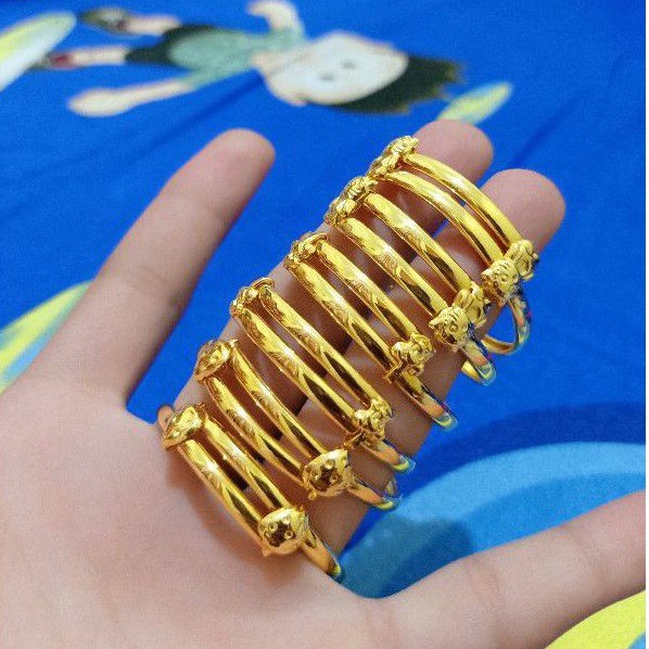 GELANG SELOT ANAK PERAK 925 LAPIS MAS ASLI