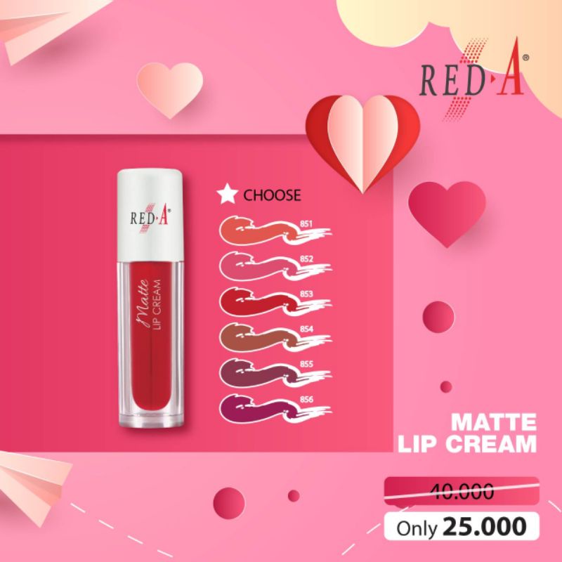 Red A Lip Cream Matte Viva Cosmetics