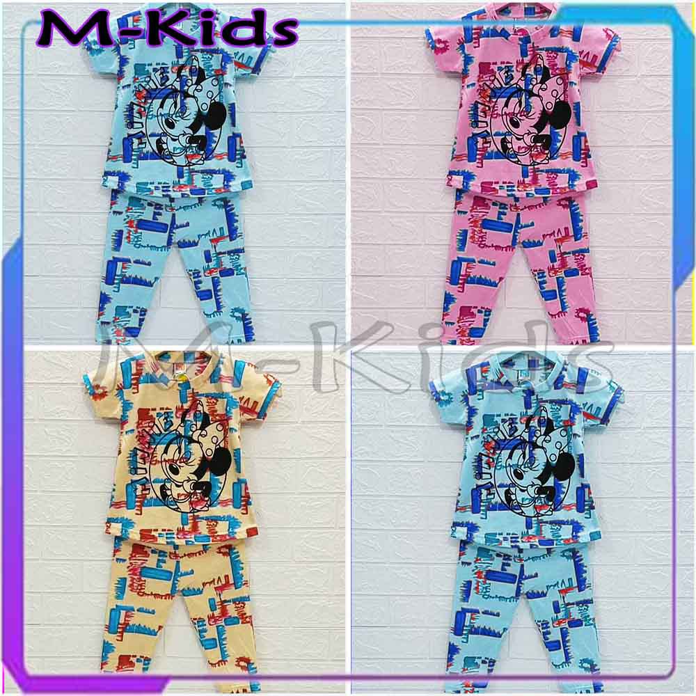 MKids88 - Baju Setelan CP Anak Perempuan Motif TieDye Gambar Minie Mouse