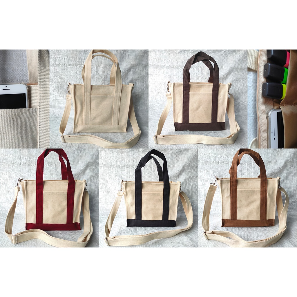 Sling Bag Kanvas Tas Wanita Jinjing 22x19x12cm Varian TSW-04