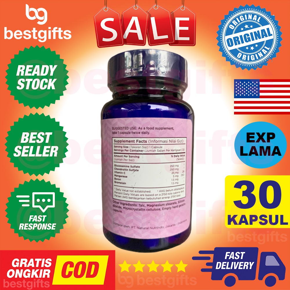 WELLNESS JOINT FORMULA GLUCOSAMINE SULFATE CHONDROITIN VITAMIN PELUMAS TULANG SENDI TENDON 30 KAPSUL