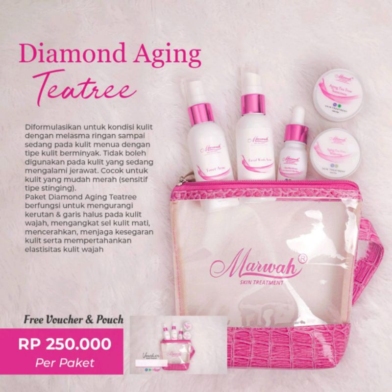 cream wajah MARWAH paket aging teatree