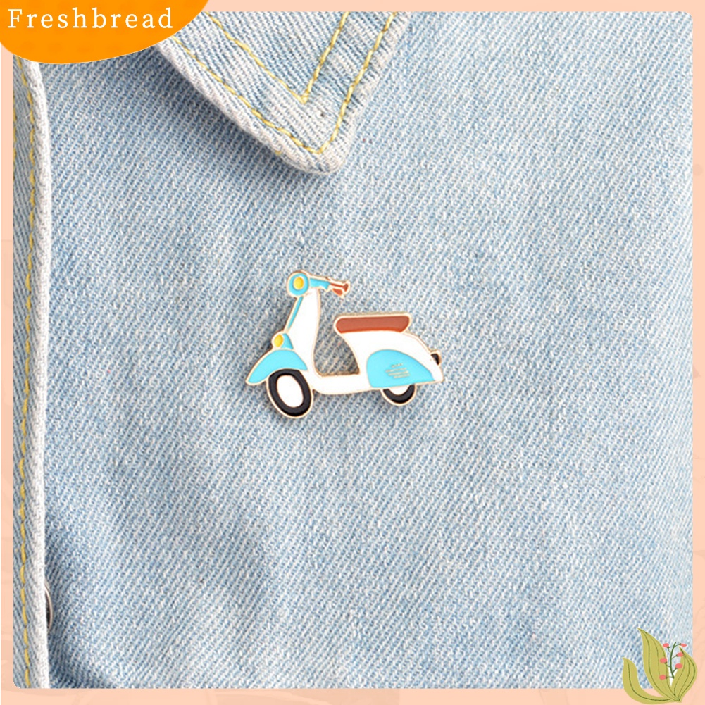 Fresh| Bros Pin Enamel Bentuk Motor Kartun Untuk Aksesoris Jaket Denim