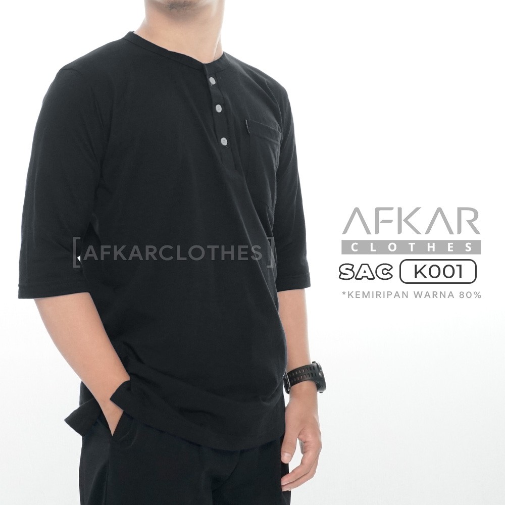 AFKAR Kurta Kaos Basic Pria Katun Combed SAC