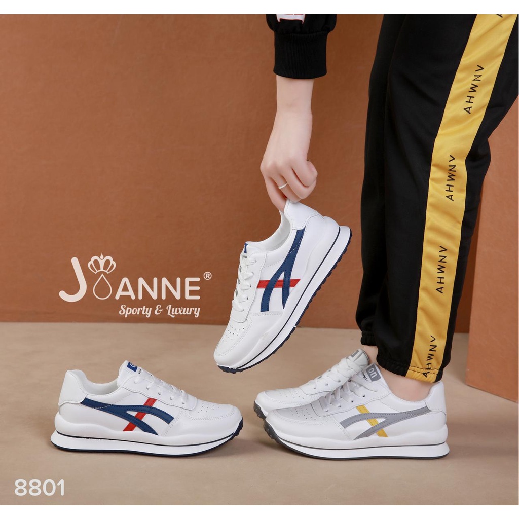 JOANNE Leather Sneakers Shoes #8801 ORIGINAL