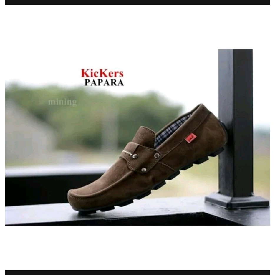 Sepatu Kickers Knop Sepatu Pria Kasual SLip on Suede Murah Santai papara