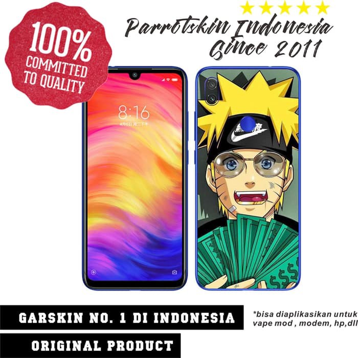 Garskin Redmi Note 7 custom anti gores Naruto Nike for back case