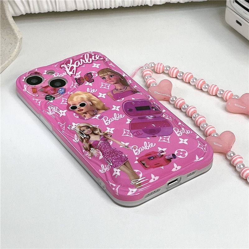 Soft case Silikon Desain Boneka pink Untuk Iphone 13 12 11pro max xs xr trwdf