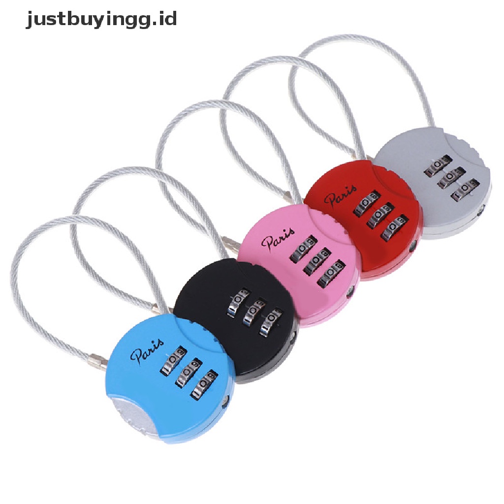 [justbuyingg.id] 1Pc 3.7*9cm Mini 3 Digit Combination Travel Luggage Suitcase Code Lock Padlock ID