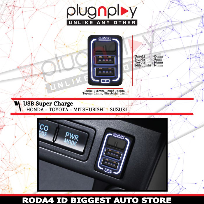 USB CHARGER TOYOTA HONDA SUZUKI MITSUBISHI QUICK CHARGING OTOPROJECT XPANDER ALL NEW LIVINA ALL NEW PAJERO ALL NEW FORTUNER ALL NEW INNOVA ALL NEW RUSH TERIOS ALL NEW CITY HATCHBACK ALL NEW BRV HRV CIVIC TURBO CRV TURBO ALL NEW ERTIGA ALL NEW YARIS BRIO