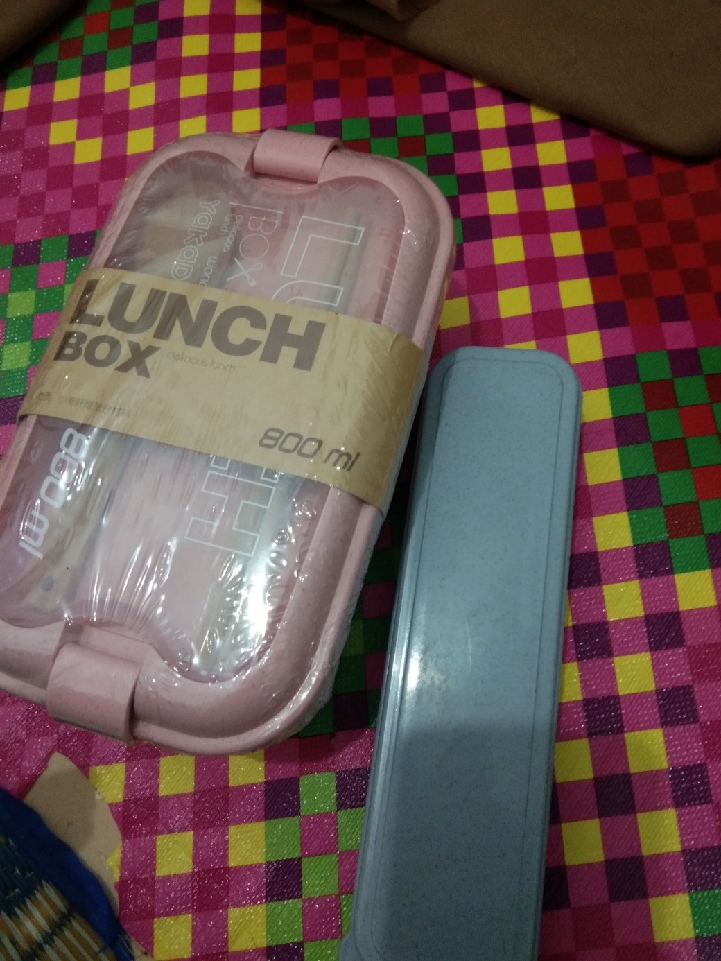 Clearance Sale 3.3 Kotak Makan Bento Jerami Gandum Alami Bahan Wheat Free Sendok Dan Sumpit Cuc-180