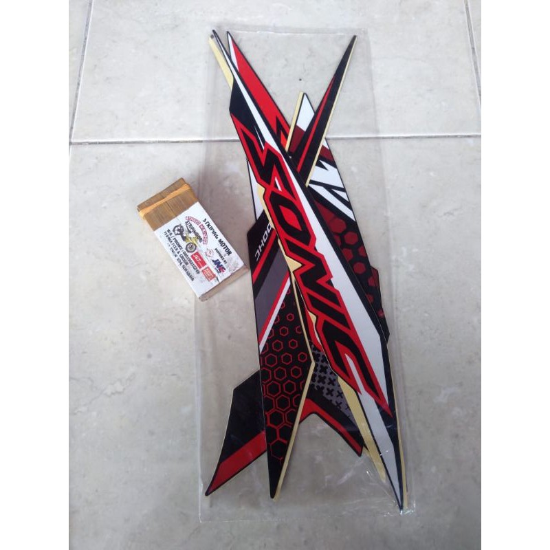 STRIPING SEPEDA MOTOR HONDA SONIC 2018 2019 ORIGINAL LOST PACK HITAM MERAH PUTIH