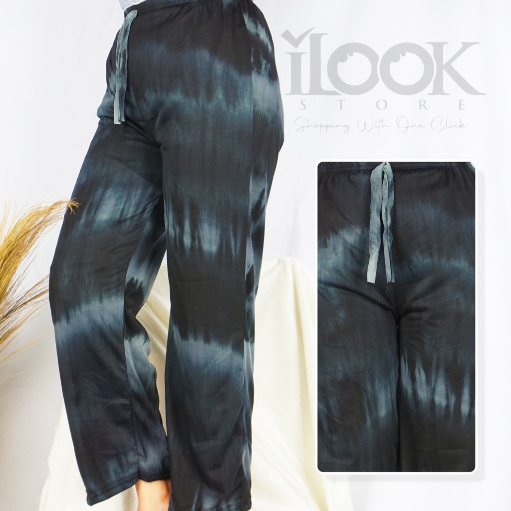 ilook | Kulot Tie Dye | Celana Kulot Tie Dye - Smoke