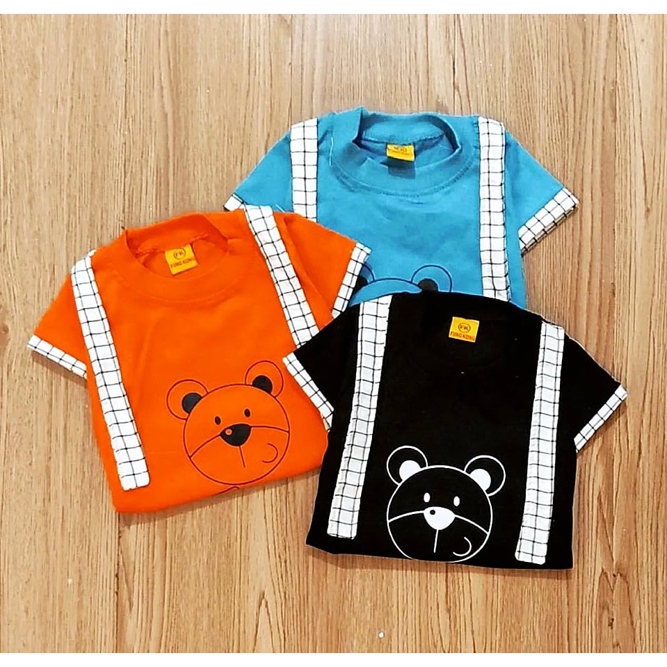 Klik Mds Setelan Baju Bayi Laki-laki 0-6 bulan Atasan Dan Celana Motif Anak Lucu Beruang / Baju bayi anak Laki - Laki