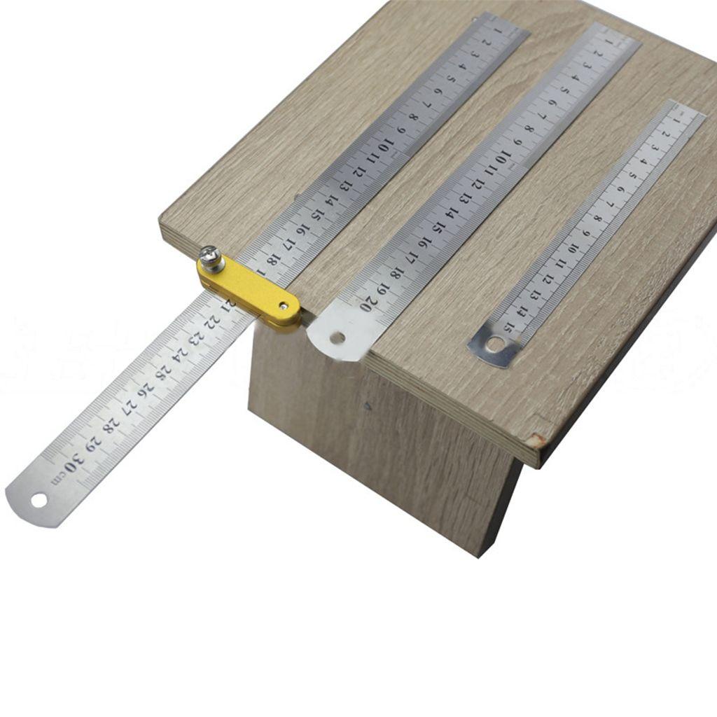 【 ELEGANT 】 Woodworking Ruler Scriber Portable 1pcs Bahan Aluminium Alloy Untuk Gauging, Menggambar Hadiah Tukang Kayu Blok Posisi Penggaris Baja