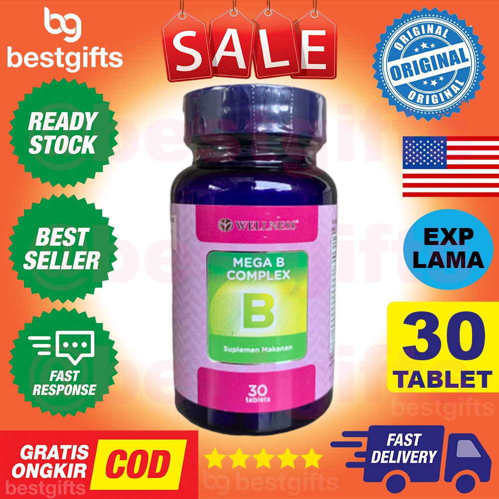 WELLNESS MEGA B COMPLEX VITAMIN VIT B METABOLISME ANTI STRESS RASA ...