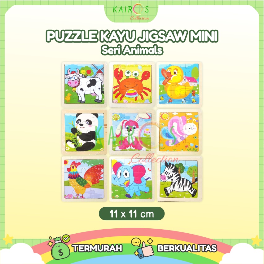 Puzzle Kayu Mini Anak Animals Binatang