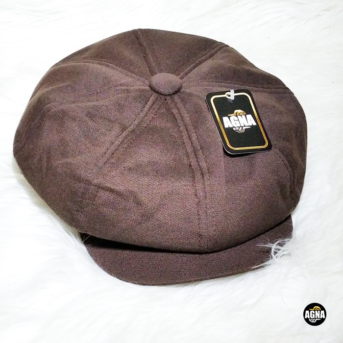 Topi Newsboy Cap Unisex Topi Apolo Topi Klasik Topi Pria Topi Wanita - Coklat