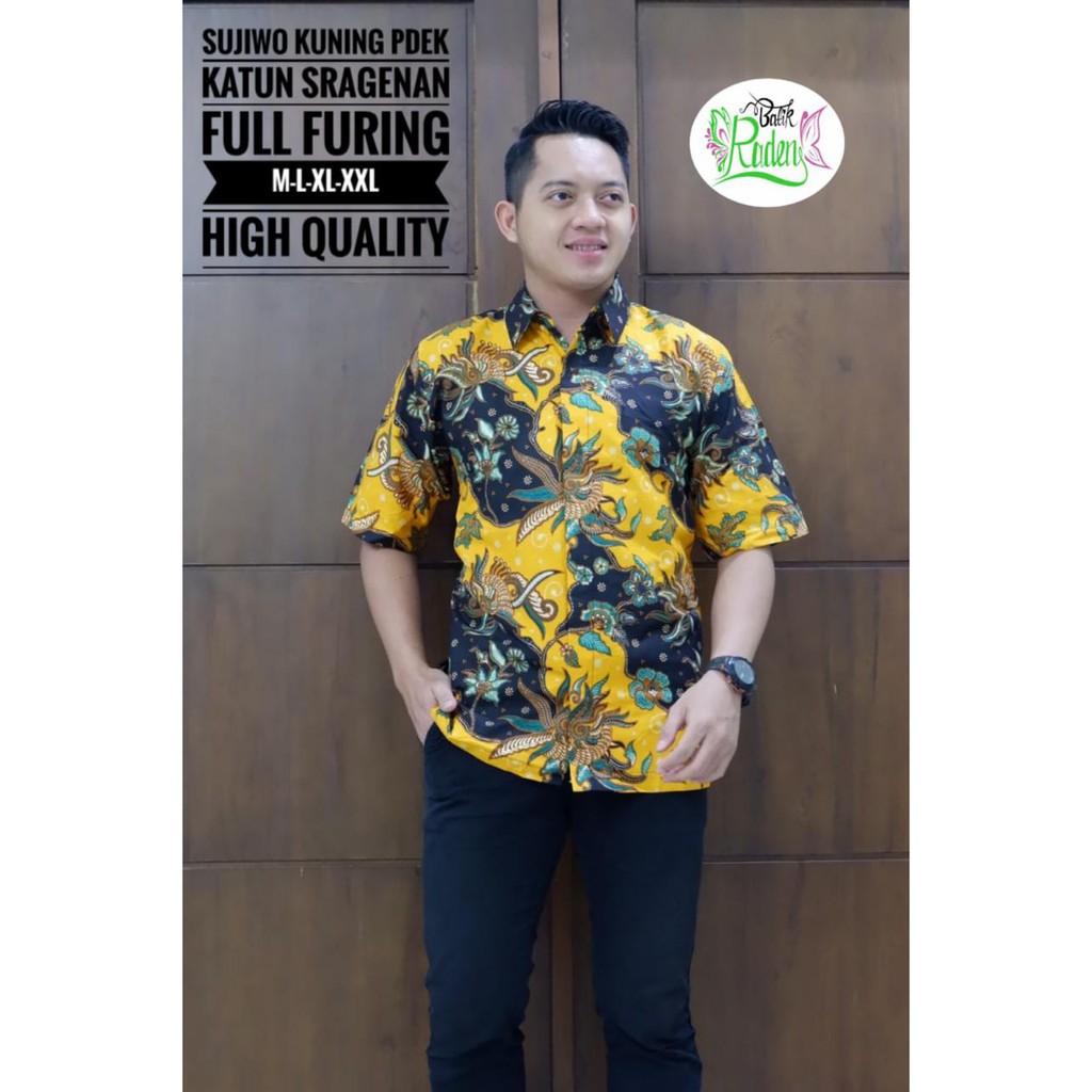 SUJIWO KUNING / BATIK PRIA LENGAN PENDEK / by BATIK RADEN / 10.3