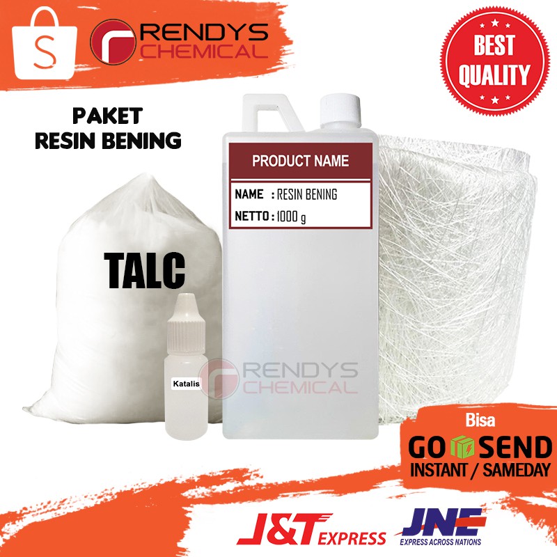 PAKET RESIN BENING (Resin Bening, Katalis, Mat, Talc) / Miniatur Diecast / Tambal Bocor / Gantungan